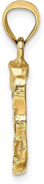 IceCarats 14K Solid Yellow Gold Chunky Nugget, 24 inches Necklace Chain Pendant Charm