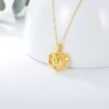 18k Real Gold Heart Necklaces for Women, Dainty Yellow Gold Luster Love Heart-shaped Pendant Anniversary Jewelry Gifts for Her