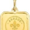 Ross-Simons Italian 24kt Yellow Gold Fleur-De-Lis 2-Gram Ingot Pendant Necklace With 14kt Yellow Gold Frame