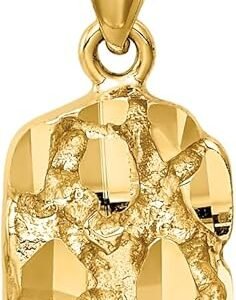IceCarats 14K Solid Yellow Gold Chunky Nugget, 24 inches Necklace Chain Pendant Charm