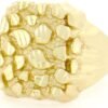 10k Solid Yellow Gold Nugget Diamond Cut Mens Ring