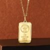 Ross-Simons Italian 24kt Yellow Gold Fleur-De-Lis 2-Gram Ingot Pendant Necklace With 14kt Yellow Gold Frame