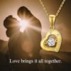 18K Real Gold Heart Necklace for Women