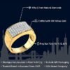 Gem Stone King White Diamond Ring For Men In 10K Yellow Gold