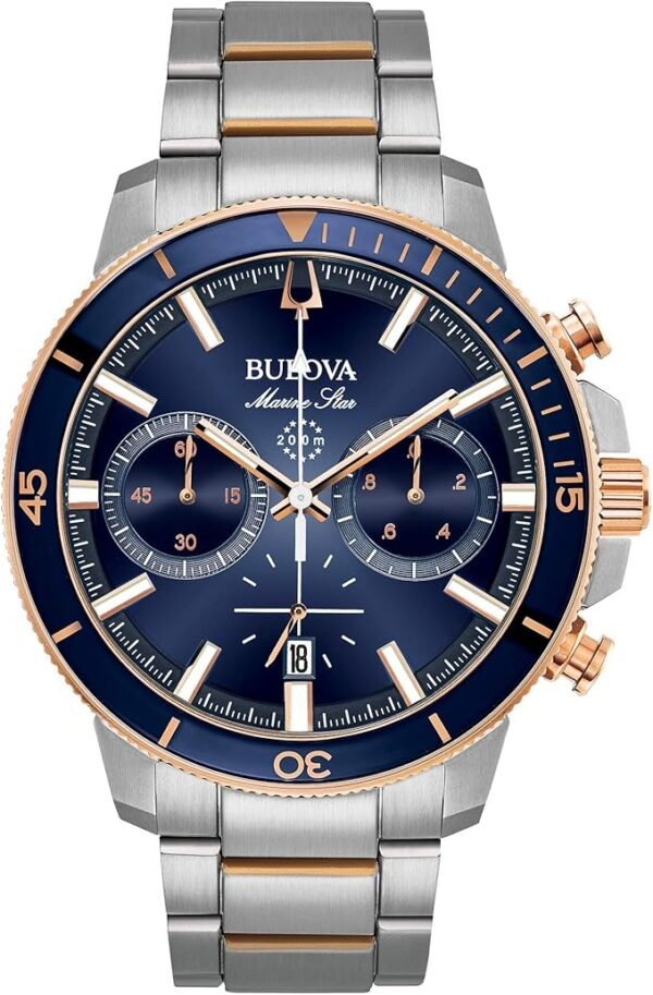 Bulova Men's Marine Star Series C Two-Tone Rose Gold Stainless Steel 6-Hand Chronograph Quartz Watch
