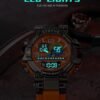 Men's Colorful Watches Sports Outdoor 55mm Large Face Camouflage 50M Waterproof Military Wrist Watch Tactical Date Multi Function LED Alarm Rugged Wristwatch for Training Hiking Adventure