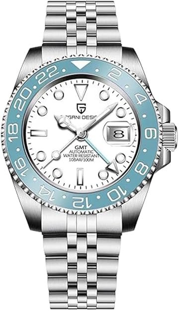 CADISEN Pagani Design 1662 GMT Men's Automatic Mechanical Watch Top Grade Stainless Steel Sapphire Glass Diver Sports Men's Watch 40mm Date 100M Waterproof reloj Hombre