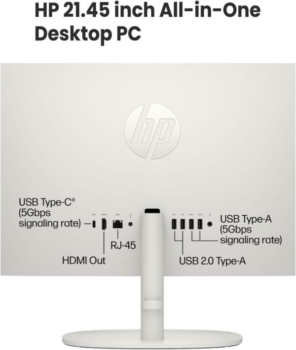 HP Premium All-in-One Desktop, 21.5" FHD Display, Intel Celeron J4025, 8GB RAM, 512GB SSD, Webcam, HDMI, Wi-Fi 6, Wired KB & Mouse, Windows 11 Home, White, Bundle with UC310 64GB USB Flash Drive