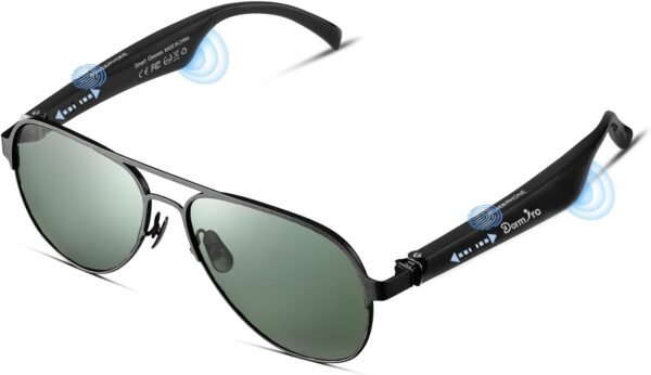 AI Glasses Smart Glasses with Bluetooth 150+ Languages Real-time Translation Nano IPX7 Waterproof Polarized Bluetooth Sunglasses for Men Touch Control Anti-UV Anti-Dizziness Lightweight