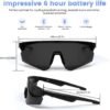 Polarized Bluetooth Sunglasses for Men and women,Sport Smart Glasses Open Ear Music Speakers,Built-in Mic,UV Protection Running Baseball Sunglasses, Cycling Glasses(Black)