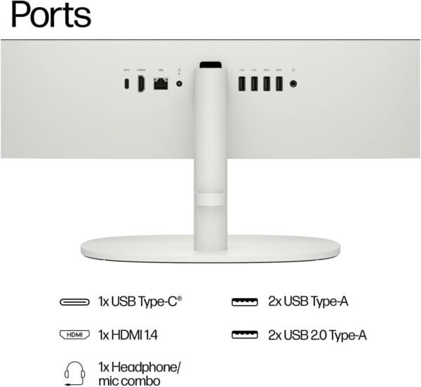 HP 2025 New 22 Inch All-in-One Desktop Computer • 12GB RAM • 256GB PCIe SSD • Intel CPU • Ultra-Quiet Design • Microsoft Office Trial • Wi-Fi 6 • White KB & Mouse • WOWPC Recovery USB • Windows 11
