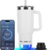 Hidrate Spark PRO 2 Smart Tumbler – 30 oz Insulated Stainless Steel, Tracks Water Intake, Glows & Beeps For Drink Reminder, Bluetooth Sync to App, Straw Lid, BPA-Free, Black (with Apple Find My