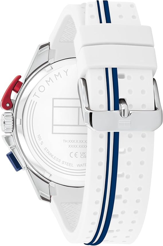 Tommy Hilfiger Men's Chronograph Watch - Racing-Inspired, Sporty Design - Silicone Strap - 5 ATM Water Resistance - Bold and Stylish Timepiece