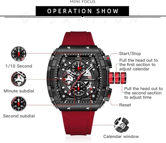 Mini Focus Men's Watch Fashion Sport Wrist Watches (Chronograph/Waterproof/Luminous/Calendar) Silicon Strap Quartz Watch for Men