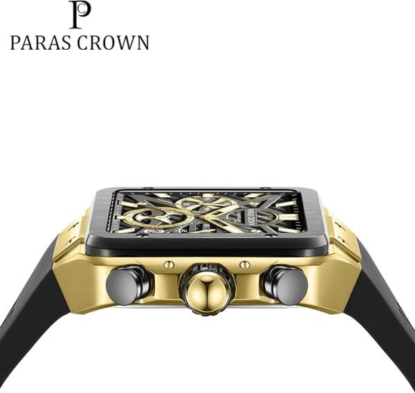 Mens Watches Fashion Luxury Quartz Waterproof Chronograph Wrist Watches for Men Silicone Strap Stainless Steel Case