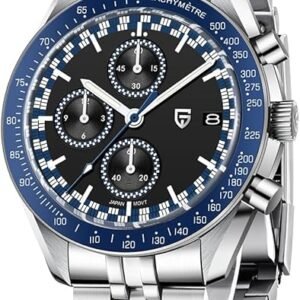 HaiQin Pagani Design 1816 Watches for Men VK67 Movement Stainless Steel Band 100M Waterproof Fashion Elegant Quartz Wrist Watch Man Analog Chronograph Wristwatch