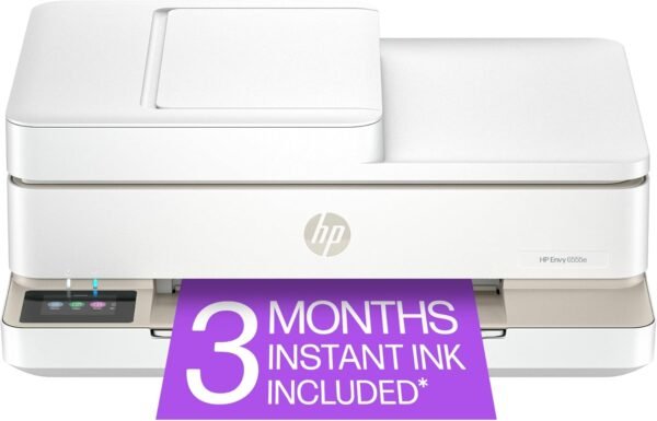 HP Envy 6555e Wireless All-in-One Color Inkjet Printer, Print, scan, Copy, Duplex Printing Best-for-Home, 3 month Instant Ink trial included