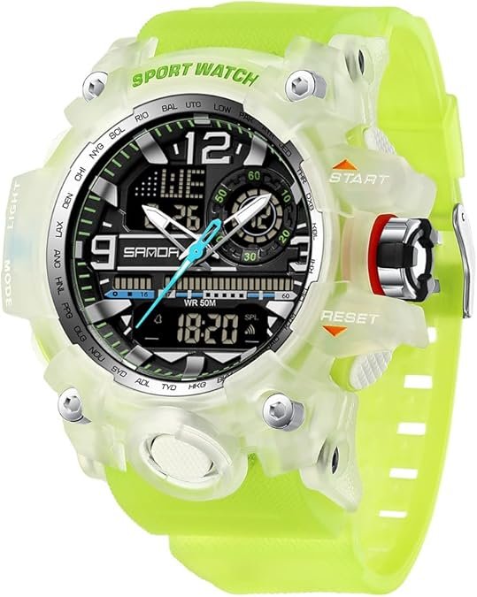 Men's Colorful Watches Sports Outdoor 55mm Large Face Camouflage 50M Waterproof Military Wrist Watch Tactical Date Multi Function LED Alarm Rugged Wristwatch for Training Hiking Adventure