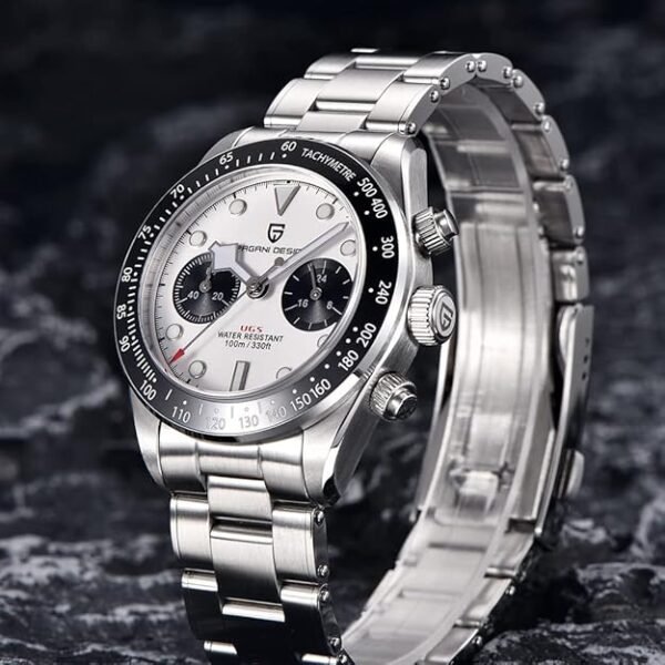 HaiQin Pagani Design 1718 Men's Chronograph Watches Japan Quartz Movement Stianless Steel Band 100M Waterproof Watch Men Retro Wristwatch