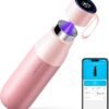 VSITOO 15 oz Smart Self-Cleaning Water Bottle,Stainless Steel Vacuum Flask,BPA-Free, One-Touch Clean,30-Day Battery, Magnetic Charging,Portable Bottle for Travel,Gym or Office,White