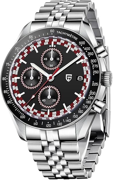 HaiQin Pagani Design 1816 Watches for Men VK67 Movement Stainless Steel Band 100M Waterproof Fashion Elegant Quartz Wrist Watch Man Analog Chronograph Wristwatch