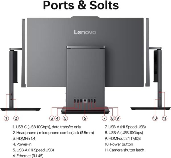 61fSNlR0+jL._AC_SL1473_ Lenovo ThinkCentre AIO 24" FHD IPS All-in-One Computer, 13th Gen Intel Processor up to 4.4 GHz, 16GB DDR5 RAM, 512GB PCIe SSD, Wi-Fi 6, USB-C, HDMI in&Out, KB&Mouse, Windows 11 Pro