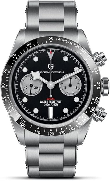 HaiQin Pagani Design 1718 Men's Chronograph Watches Japan Quartz Movement Stianless Steel Band 100M Waterproof Watch Men Retro Wristwatch