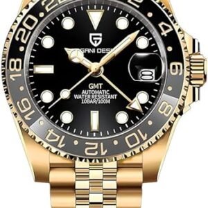 CADISEN Pagani Design 1662 GMT Men's Automatic Mechanical Watch Top Grade Stainless Steel Sapphire Glass Diver Sports Men's Watch 40mm Date 100M Waterproof reloj Hombre