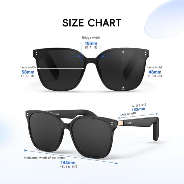 AI Sunglasses, AI Real-time Translation with 147 Languages, Smart Nylon Polarized Sunglasses，Bluetooth Glasses for Women and Men with Speaker, Music Glasses, 11H Battery Life, Voice Control