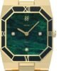 PASCAL Octagonal Enamel Diamond Watch for Men, Modern Vintage Octagonal Men's Quartz Luxury Gold Dress Watch, Sapphire Crystal, Roman Bezel