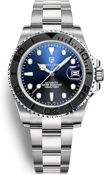 Pagani Design PD-1651 Men's Automatic Watch - Japanese Movement, 100M Waterproof, Stainless Steel, Sapphire Glass, Rotating Bezel Yacht Wristwatch