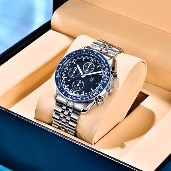 HaiQin Pagani Design 1816 Watches for Men VK67 Movement Stainless Steel Band 100M Waterproof Fashion Elegant Quartz Wrist Watch Man Analog Chronograph Wristwatch