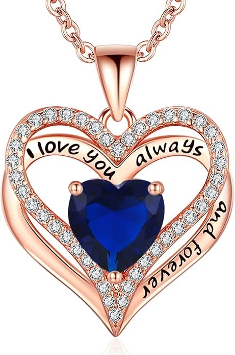 S925 Sterling Silver Necklace for Women, Wife Jewelry Rose Gold, Mom Birthday Valentines Mothers Day Gifts, Girlfriend Necklaces, Daughter Heart Jewel, Anniversary for Her