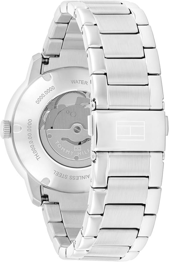 Tommy Hilfiger Men's Automatic Watch – Stainless Steel, 5 ATM Water Resistant, Modern Stylish Timepiece