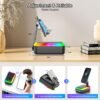 Gifts for Men Women, Cell Phone Stand with Bluetooth Speaker and Light, Portable Lanyard, Cool Tech Gifts for Dad Mom Husband, Unique Birthday Gift Ideas Black