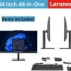 Lenovo 23.8" FHD All-in-One Desktop Computer for Home & Business, Intel N100 (up to 3.4 GHz), 8GB RAM, 512GB SSD, Intel UHD Graphics, RJ45, Bluetooth, HDMI, Wi-Fi, Keyboard & Mouse, Windows 11 Pro