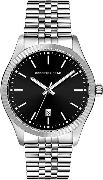 Roberto Marino Men’s Luxury Watch – Gold Stainless Steel, Japanese Quartz, Blue Dial, 3 ATM Water Resistant