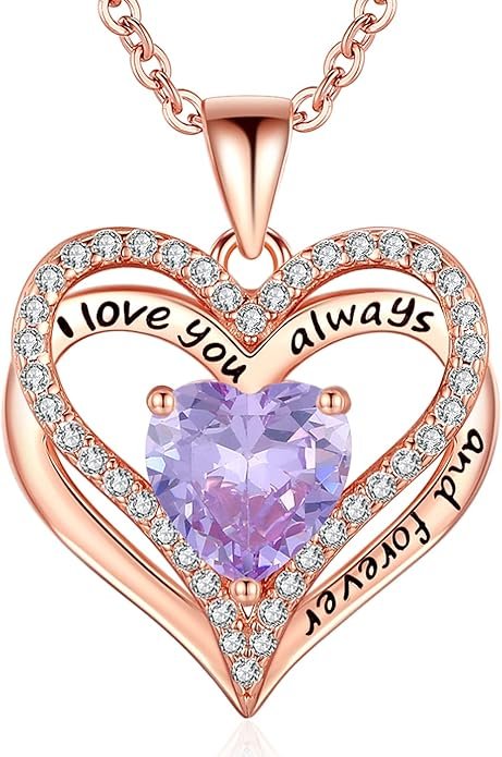 S925 Sterling Silver Necklace for Women, Wife Jewelry Rose Gold, Mom Birthday Valentines Mothers Day Gifts, Girlfriend Necklaces, Daughter Heart Jewel, Anniversary for Her