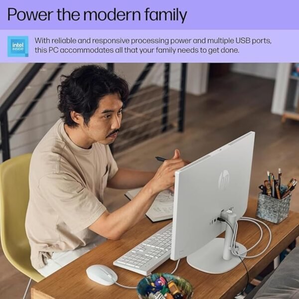 HP All-in-One Desktop Computer 2025 Premium, 21.5" FHD Display, Dual-Core Intel Processor, 16GB RAM, 756GB Storage (256GB SSD + 500GB Ext), Webcam, Win 11 Pro, Lifetime Office 2024 +HubxcelAccessory