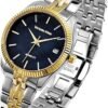 71BaBkOrQLL._AC_SY500_ VICTORIA HYDE Two Tone Watches for Women, Silver and Gold Womens Watch, Stainless Steel Deepsea Blue Face Ladies Watch