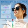 AI Sunglasses, AI Real-time Translation with 147 Languages, Smart Nylon Polarized Sunglasses，Bluetooth Glasses for Women and Men with Speaker, Music Glasses, 11H Battery Life, Voice Control