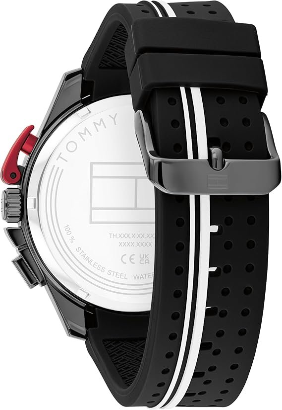Tommy Hilfiger Men's Chronograph Watch - Racing-Inspired, Sporty Design - Silicone Strap - 5 ATM Water Resistance - Bold and Stylish Timepiece