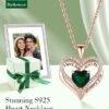 S925 Sterling Silver Necklace for Women, Wife Jewelry Rose Gold, Mom Birthday Valentines Mothers Day Gifts, Girlfriend Necklaces, Daughter Heart Jewel, Anniversary for Her