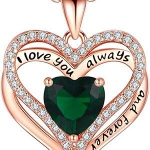 S925 Sterling Silver Necklace for Women, Wife Jewelry Rose Gold, Mom Birthday Valentines Mothers Day Gifts, Girlfriend Necklaces, Daughter Heart Jewel, Anniversary for Her