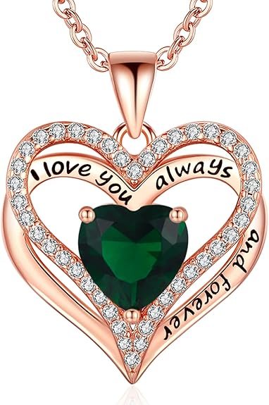 S925 Sterling Silver Necklace for Women, Wife Jewelry Rose Gold, Mom Birthday Valentines Mothers Day Gifts, Girlfriend Necklaces, Daughter Heart Jewel, Anniversary for Her