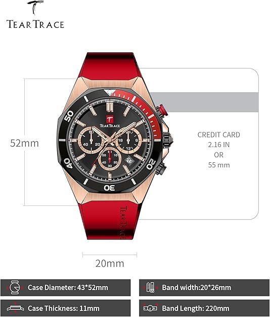 Watches for Men Luxury Quartz Casual Chronograph 3ATM Waterproof Sport Wrist Watches Multifunctional with Silicone Strap Mens Watches