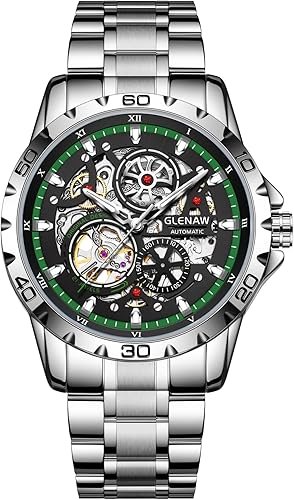 Automatic Watches for Men - Mechanical Self-Winding,Skeleton Dial, 30 ATM Waterproof, with Stainless Steel Band,Wrist Watch - Men's Stylish Gift
