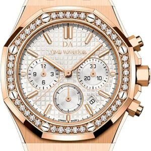 Men's Watches DA Royalty Rose Gold Luxury Watch Chronograph 316 Stainless Steel, White Dial, Japanese Movement AP Style