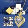 Beam & Bask 2-3 Ct Moissanite Double Heart Pendant Necklaces for Wife, 18K Gold finish S925 Silver Jewelry for Women Girlfriend Mom Her on Anniversary Birthday