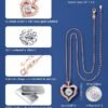 Beam & Bask 2-3 Ct Moissanite Heart Necklaces for Women, 18K Gold finish Romantic Pendant for Anniversary Birthday, 925 Sterling Silver Jewelry for Wife Girlfriend Mom Her